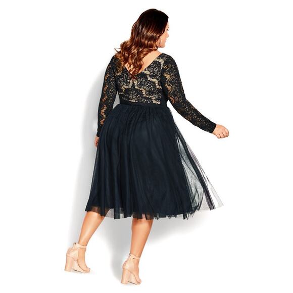 NWT City Chic Dress Rare Beauty FF Navy M = 18 = 2X - Picture 2 of 5